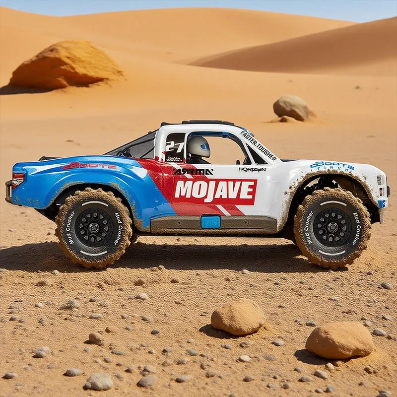 4 Stück Desert Short Course Truck Sand 72 mm Reifen 12 mm Radsechskant für ARRMA 1/16 MOJAVE GROM