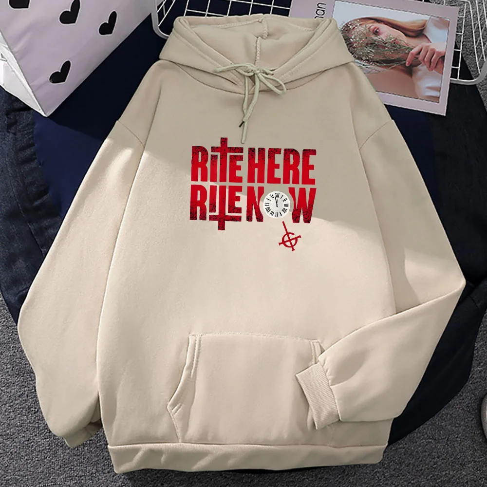 Rite Here Rite Now Letter Printing Hoodies Ghost Rock Band Sweatshirt Streetwear Unisex Winter Comfortable Pullovers Men Hoodie