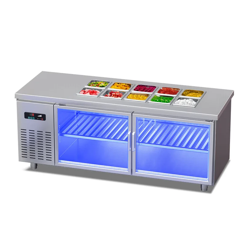 

Air-cooled salad freezer for Taiwanese merchants, refrigerated display cabinet