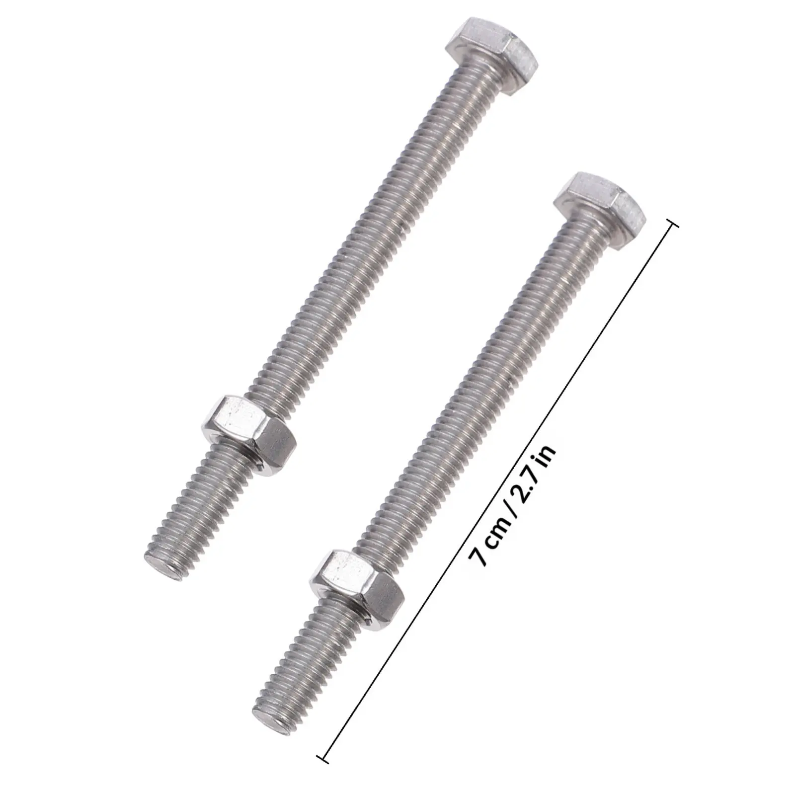 10Sets Stainless Steel Hexagon Bolts Screws Nuts Set Rust Proof Compact Structure Long Life Smooth Surface for Cabinet Shelf