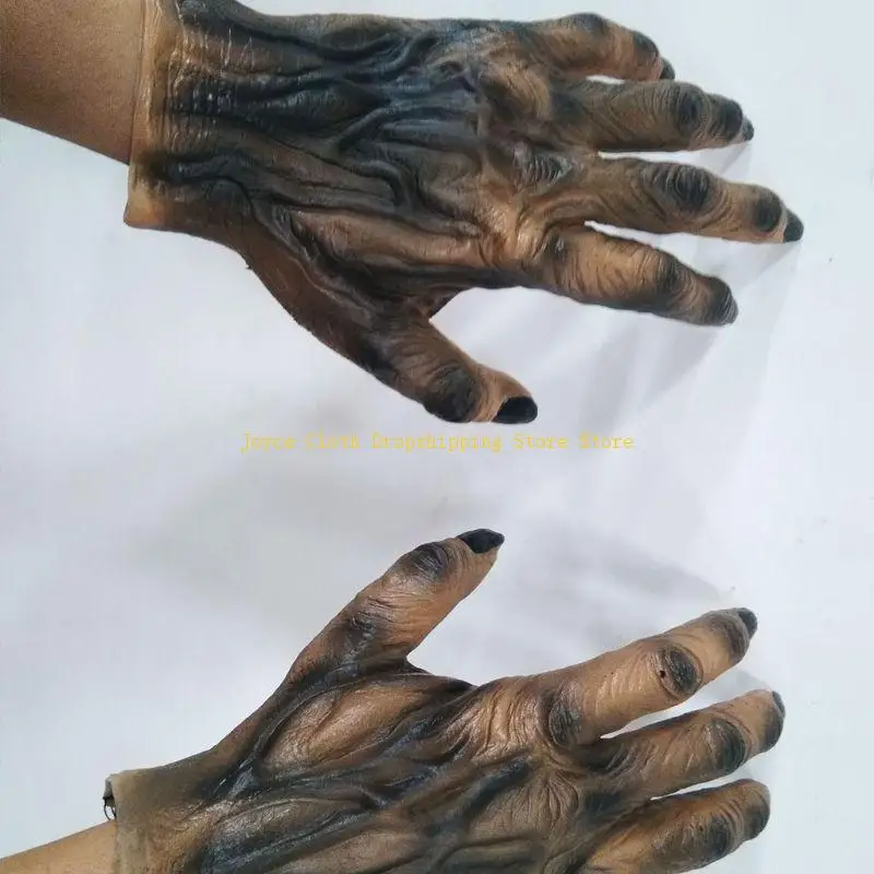Halloween lobisomem luvas fantasma festival horror lobo garra festa assustador cosplay traje adereços 10cd