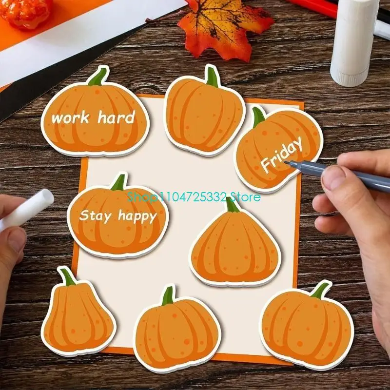P5EA 960 Sheets Cartoon Note Paper Halloween Pumpkin Notepads Thanksgiving Theme Note Paper Pocket Notepads Self Adheive
