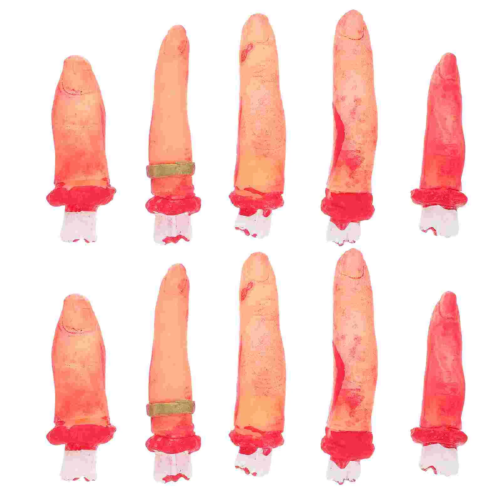 10 Pcs Bloody Finger Halloween Trick Toy Fake Organs Simulation Prop Toys Scary Layout Severed Props Decorate