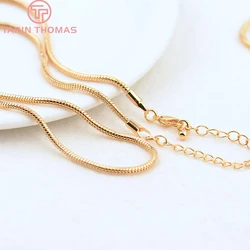 (3822)2PCS Length 40CM 24K Gold Color Brass Finished Snake Bone Necklace Chain Quality DIY Jewelry Making Findings Accessories