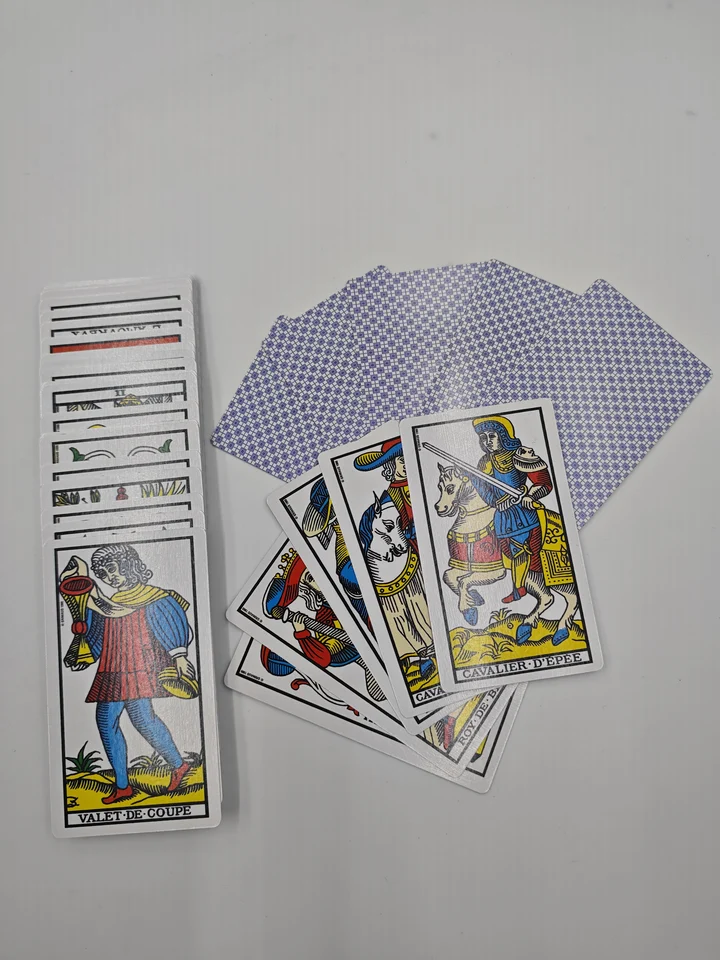 French Ver. Marseille Tarot 78 Cards Full Set Original Vintage