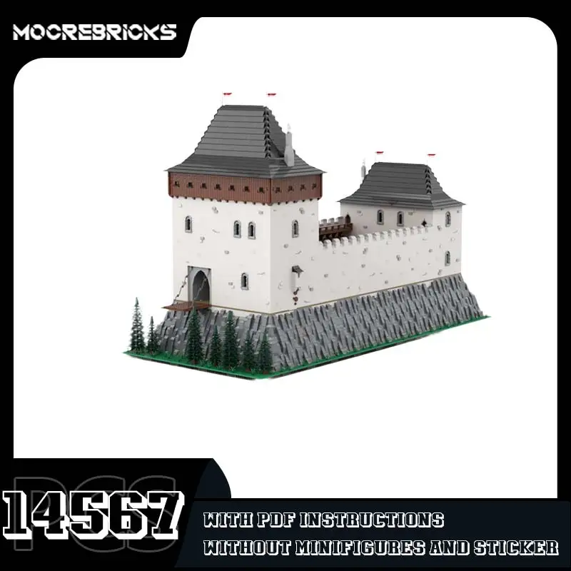 MOC Medieval Knight Castle Building Blocks Set Mountain Fortress Architecture Model DIY Construction Bricks Toy Gift For Adults