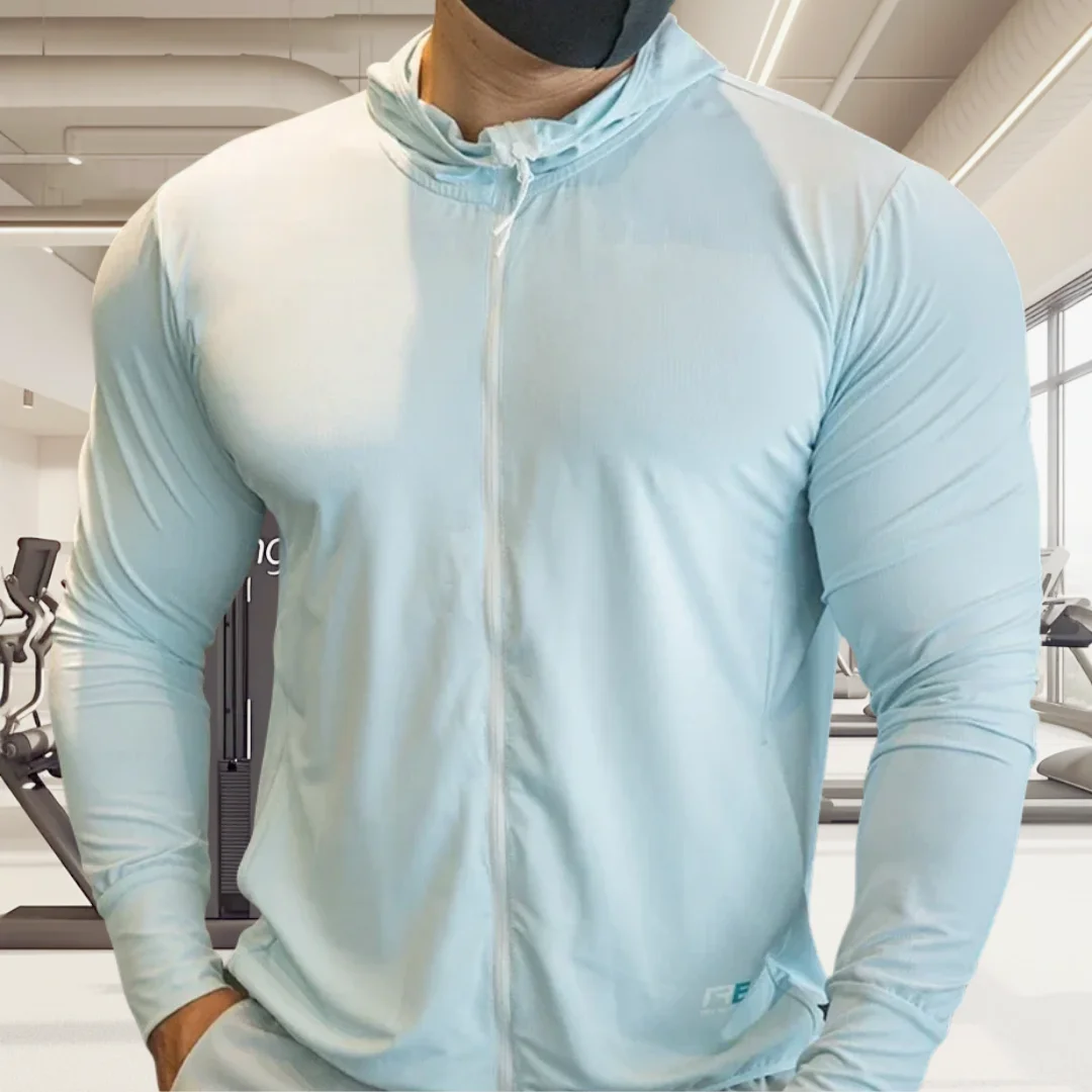 

2025 New Winter Autumn Hoodies Sport Shirt Men Hat Zipper Running Jackets Fitness Gym Sports Clothing Sport Top Men's Sportswear