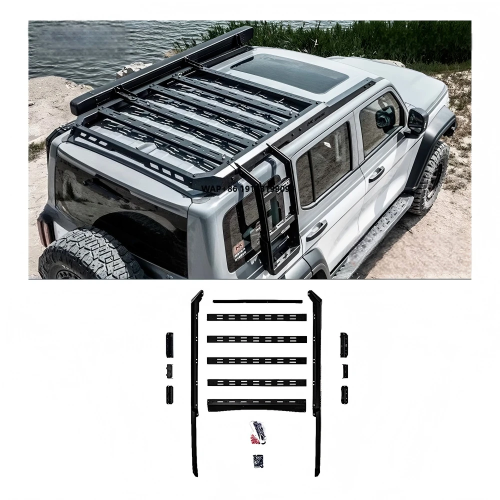 

MK Sharp Edge Series Car 4x4 Cargo Carrier Luggage Basket Soft Auto Roof Rack Aluminum Ladder for GWM Tank 300 Tank 300 Hi4T
