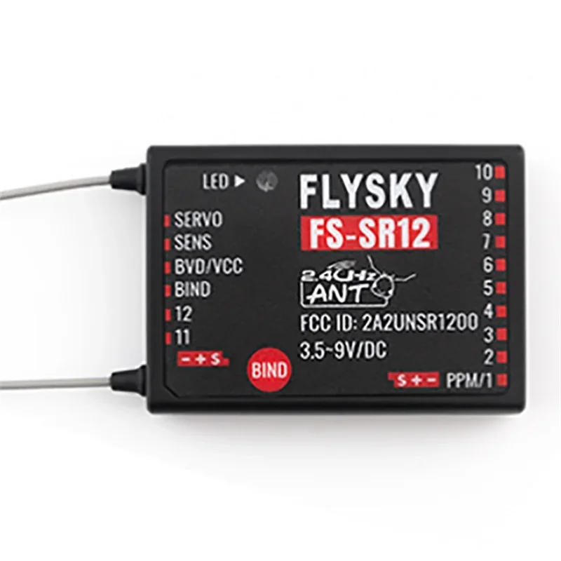 FLYSKY FS-SR12 protocole ANT récepteur PWM 12 canaux prend en charge la transmission et le retour bidirectionnels