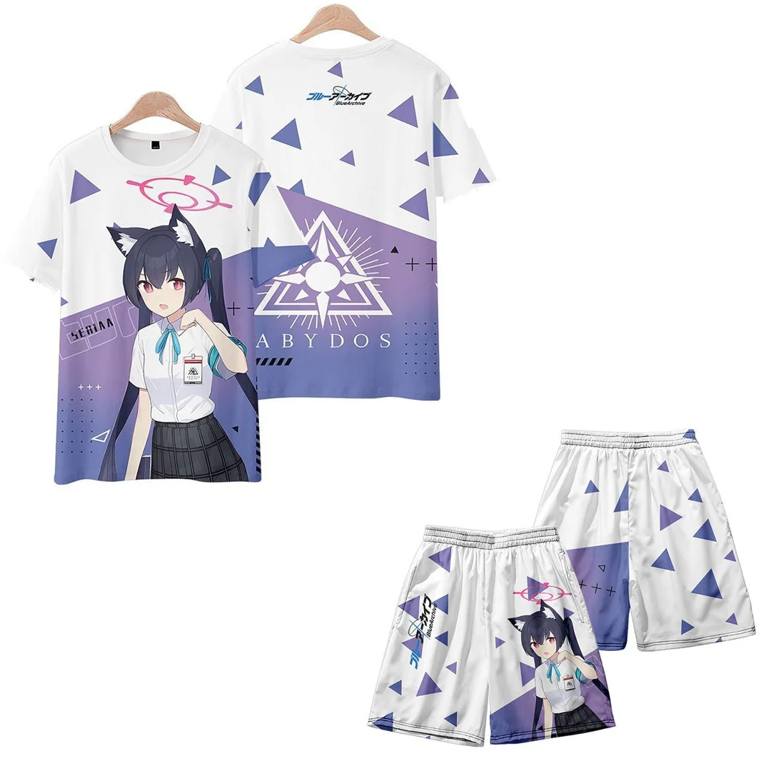 

Summer Game Blue Archive 3D Print T-Shirts Shorts Sets Men's Tracksuits Oversized Short Sleeve T Shirt Pants Set Suits Clothing