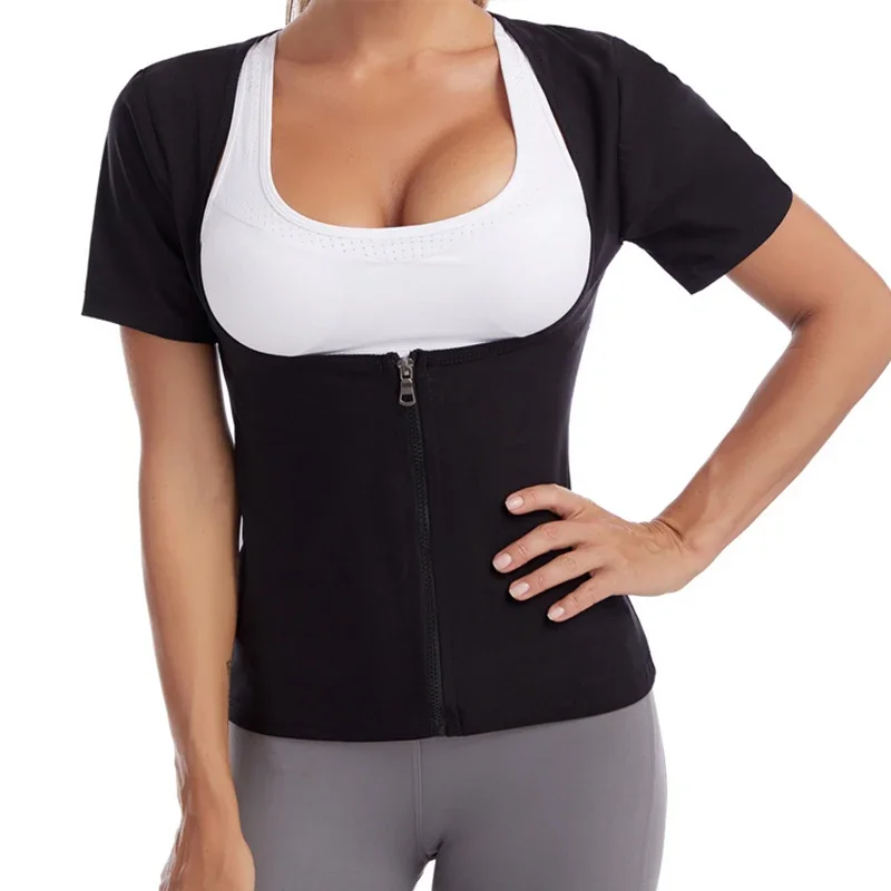 Women Sauna Suit Sweat Shirt Slimming Hot Thermo Shapewear Fitness Corset Top Waist Trainer Body Shaper Sport Fat Burner