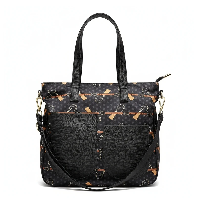 

Travel Boarding Black Tote Handbag, Multi Functional, Large Capacity, Lightweight, Leisure Computer Bag, Short Distance