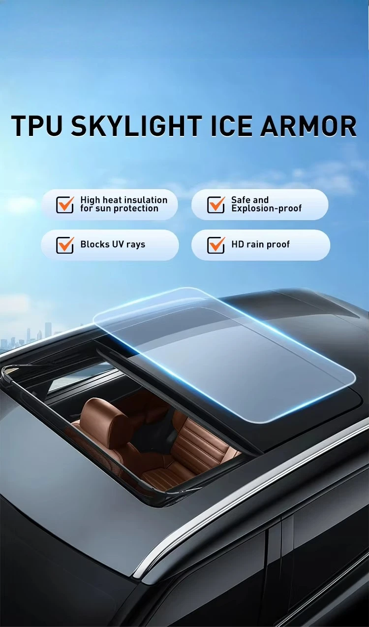 Privacy Protection TPU Anti Scratch Sunroof Roll Film with 99% UV & 97% IR Block 34% VLT 5-Year Warranty for Car Windows