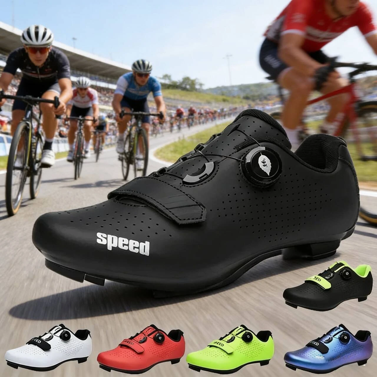 

Велосипедные кроссовки унисекс для мужчин и женщин, для шоссейных гонок, с автоматической фиксацией, скоростные, с SPD-клинками, велосипедная обувь