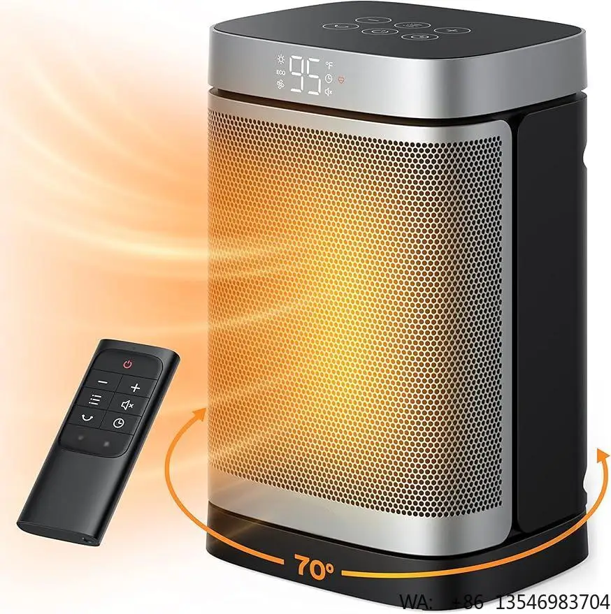 Electric Heater 1500W Energy Efficient Space Silent Room Heater Portable Ceramic Fan Heaters Overheat & Tip Over Protection