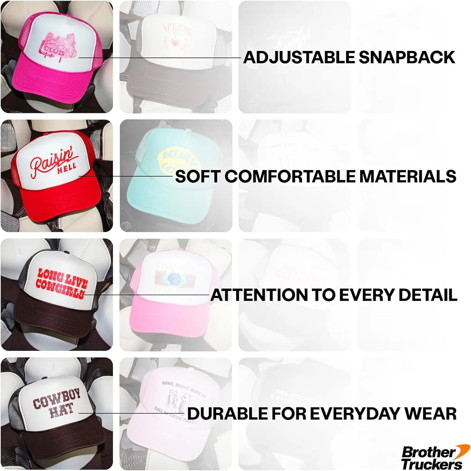 Make Heaven Crowded Vintage Trucker Hat | God Jesus | Premium Snapback Baseball Hat for Men & Women