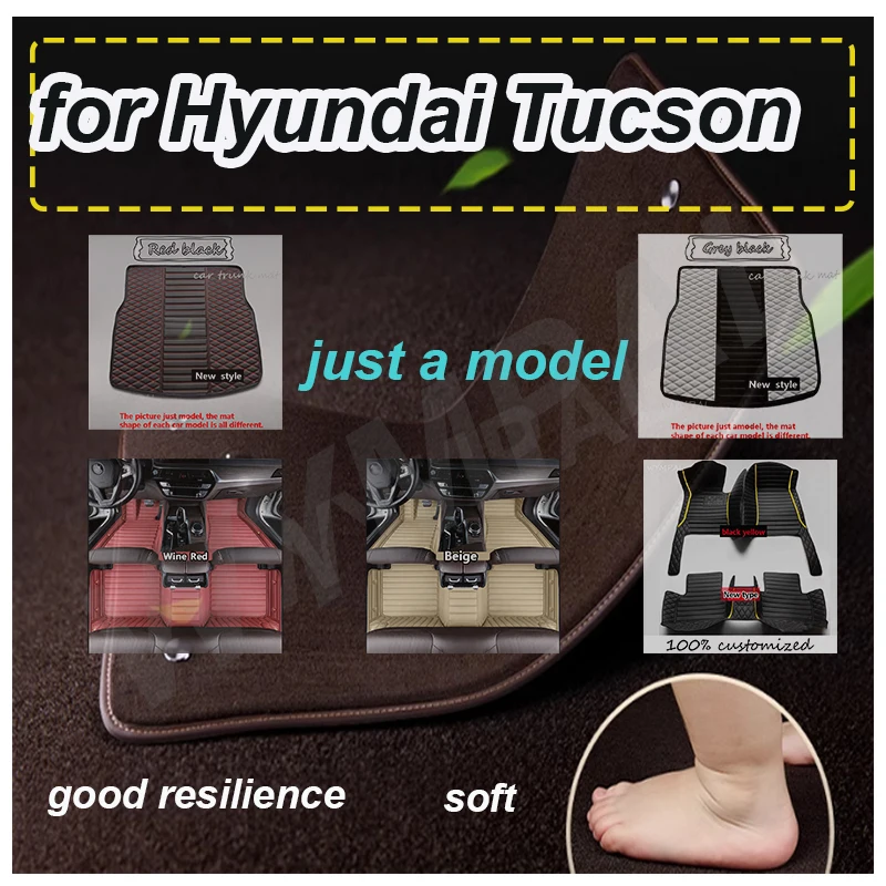 

Роскошные автомобильные коврики для Hyundai Tucson 2015 2016 2017 2018, пользовательские автомобильные подушечки для ног, автомобильный ковер, аксессуары