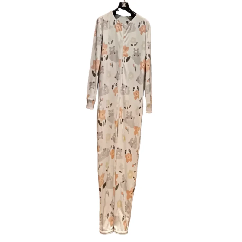 ABDL Cute Cartoon Jumpsuit Cotton Soft Comfortable Zipper Onesie Pajamas With shoe covers Couple Plus Size Home Bodysuit