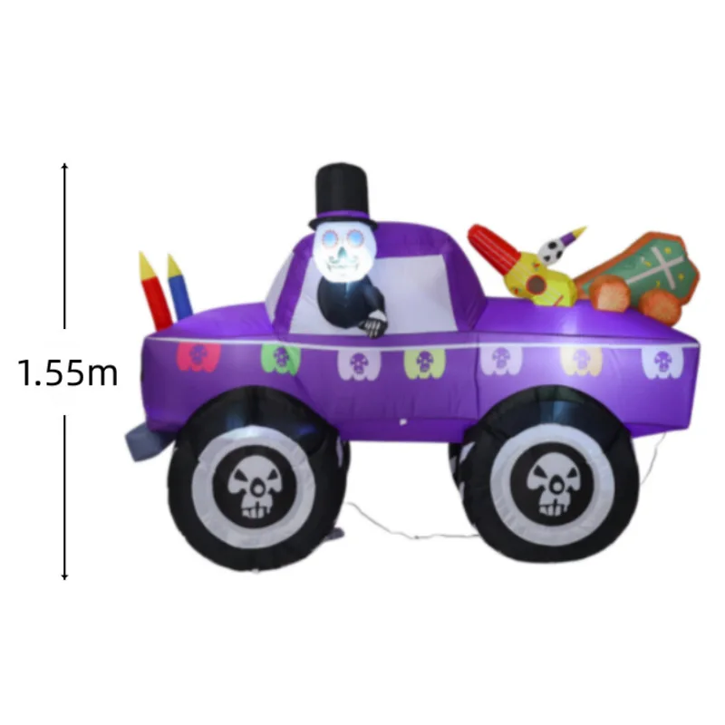 Halloween Skull Drive Inflatable Air Model Holiday Party Ornaments Yard Decoration