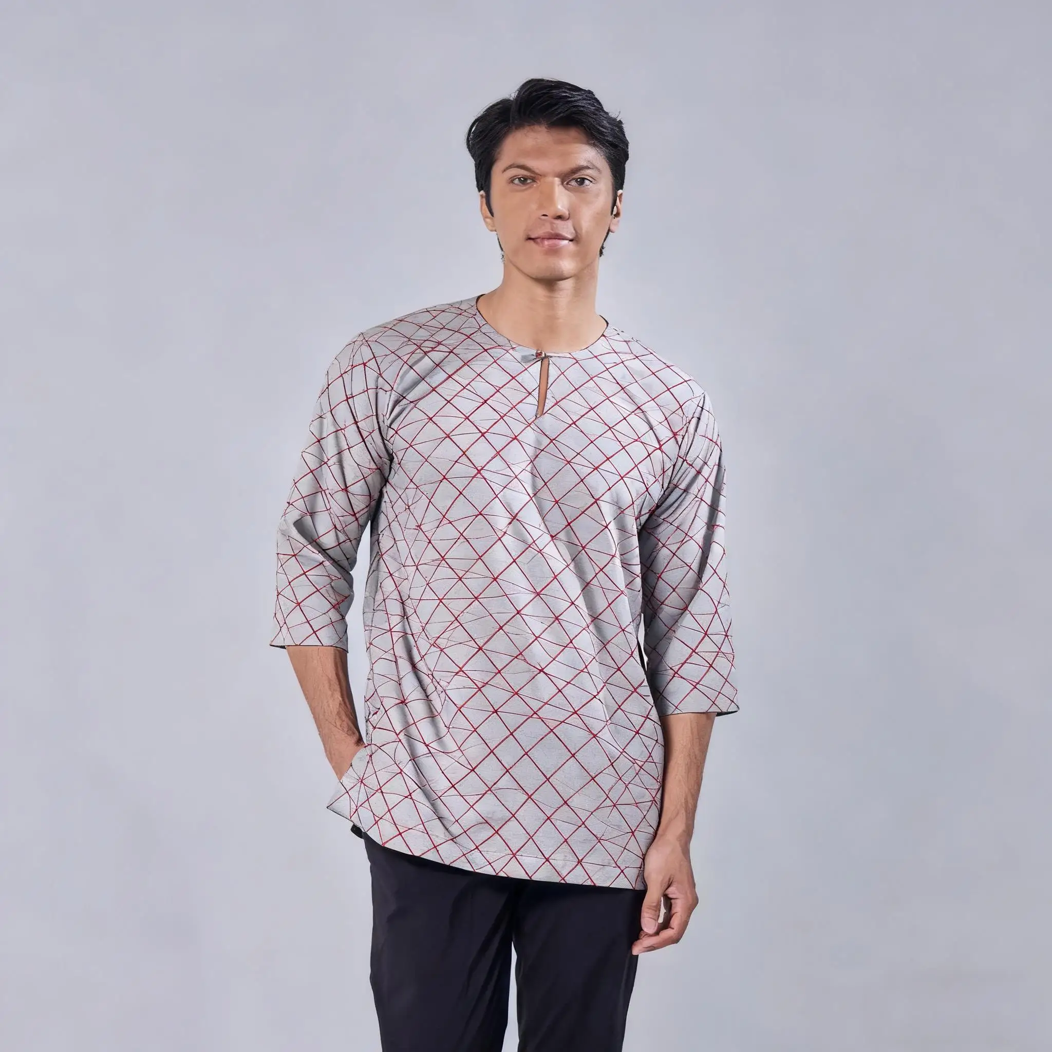 الرجال المسلمات الإسلامية العربية عباية قصيرة الأكمام تي شيرت العرقية طباعة الوقوف طوق الشباب 2026 معطف فاخر ملابس عصرية غير رسمية