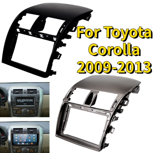 Panel de coche de 9 pulgadas y 2 Din para tablero de montaje de marco para Toyota Corolla 2009-2013