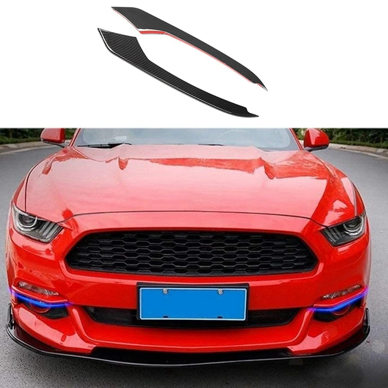 Car Front Fog Light Eyelid Decoration Cover Trim Strips Stickers For Ford Mustang 2015-2018 Car Styling Accessories