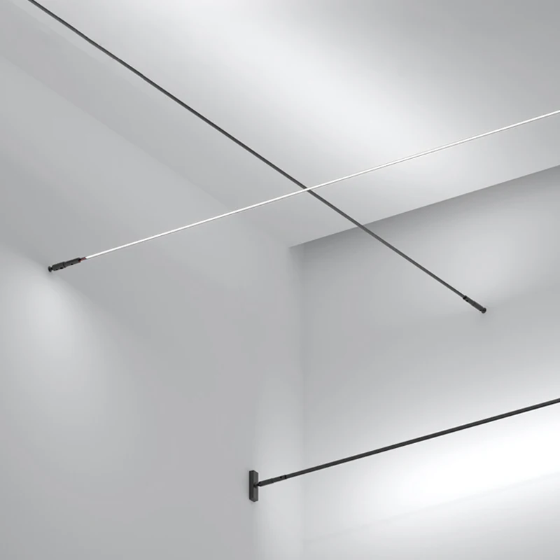 skyline moderno minimalista preto e branco linear luzes led bar lampada de parede lampada linha strip sala quarto sala de jantar 01