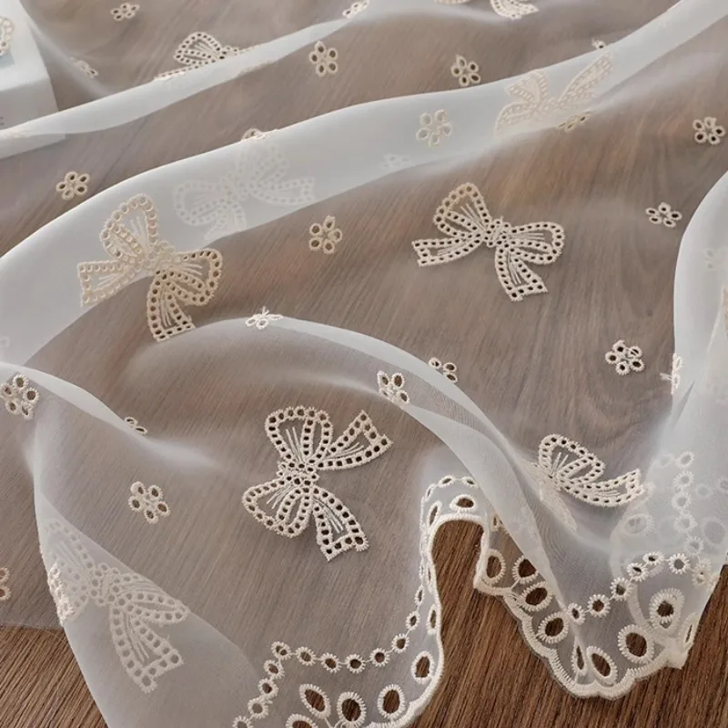 

Soft and Romantic Organza Fabric with Embroidered Butterfly Design for Bridal Veils or Kids Clothes Sewing Accessories