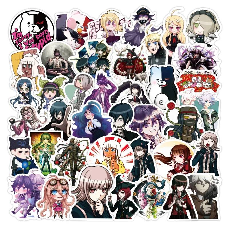 50PCS Sonia Nevermind Kirigiri Kyoko Komaeda Nagito Popular Anime Peripheral Stickers Luggage Laptop Cute Waterproof Stickers