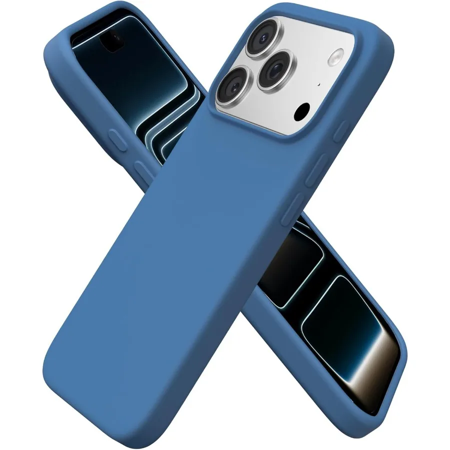 

Compatible with iPhone 17 Pro Case 6.3 Slim Liquid Silicone 4 Layers Full Covered Soft Gel Rubber Shockproof Cover