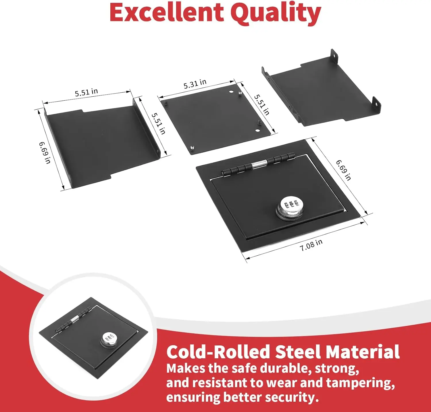 Console Safe Storage Compatible with 2010-2024 Toyota 4Runner Accessories, for 4Runner Security Console Insert, Console Gun Safe