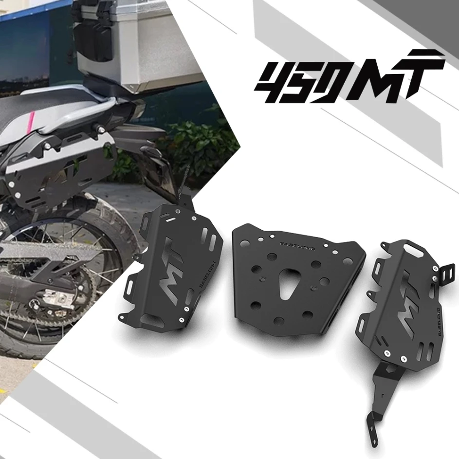 450mt MT 2024 Motorcycle Rear and Side Luggage Rack set FOR CFMOTO 450MT 450 MT 2025 2026 Rear Luggage Rack Top Case Mount Plate