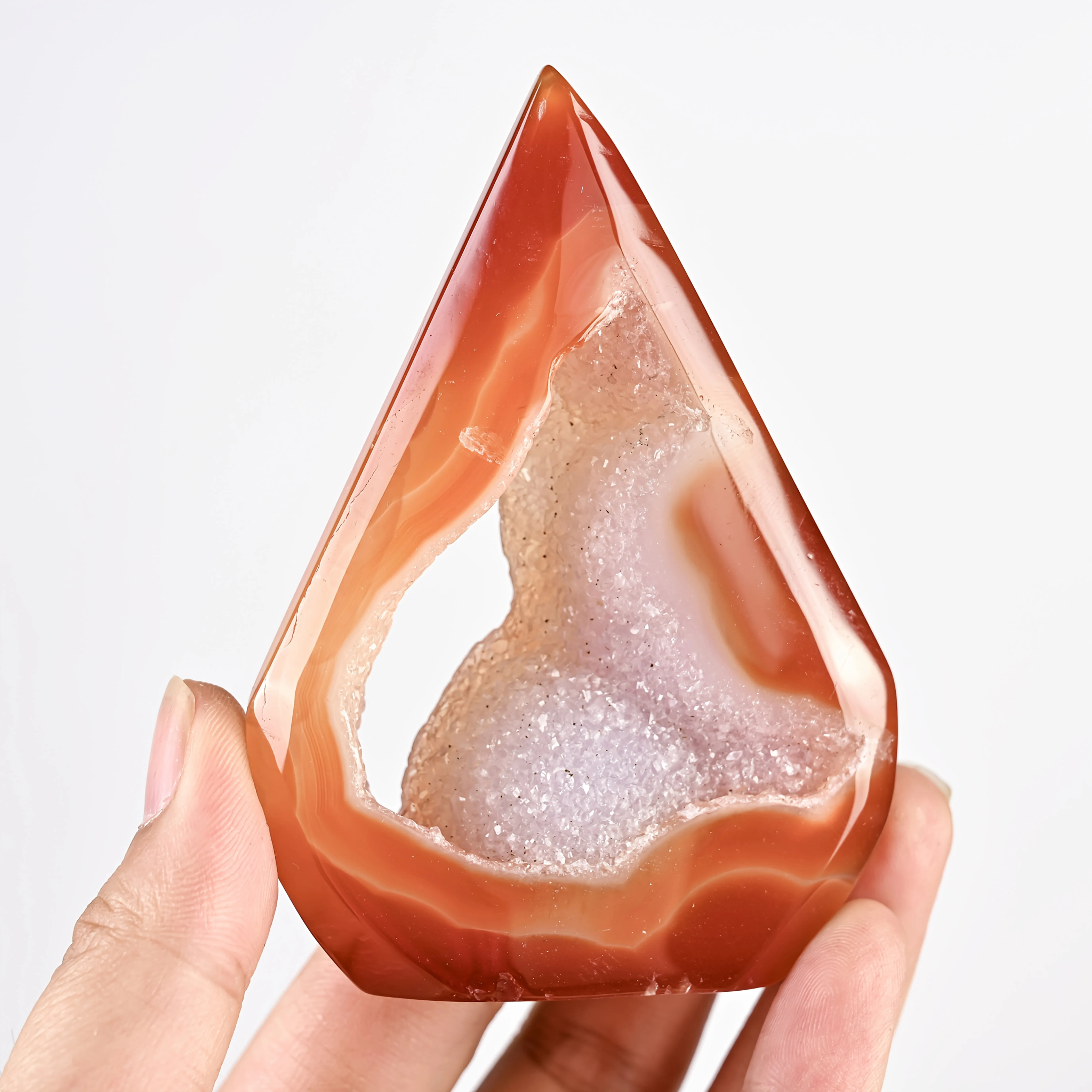 1PC Stunning Carnelian Geode Water Drop Ornament, Mineral Speciman, Bohemian-Style Decor Quartz,Gifts For Halloween