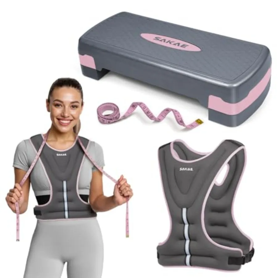 Adjustable Height Aerobic Stepper and Dumbbell Set
