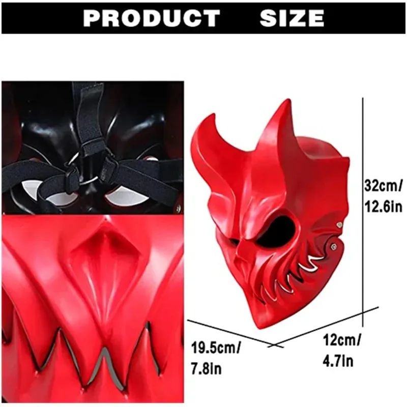 

Bulex Halloween Demon Mask Resin Slaughter To Prevail of Darkness Mouth Can Move Masks Deathcore Band Cosplay Accessory DSDF2025