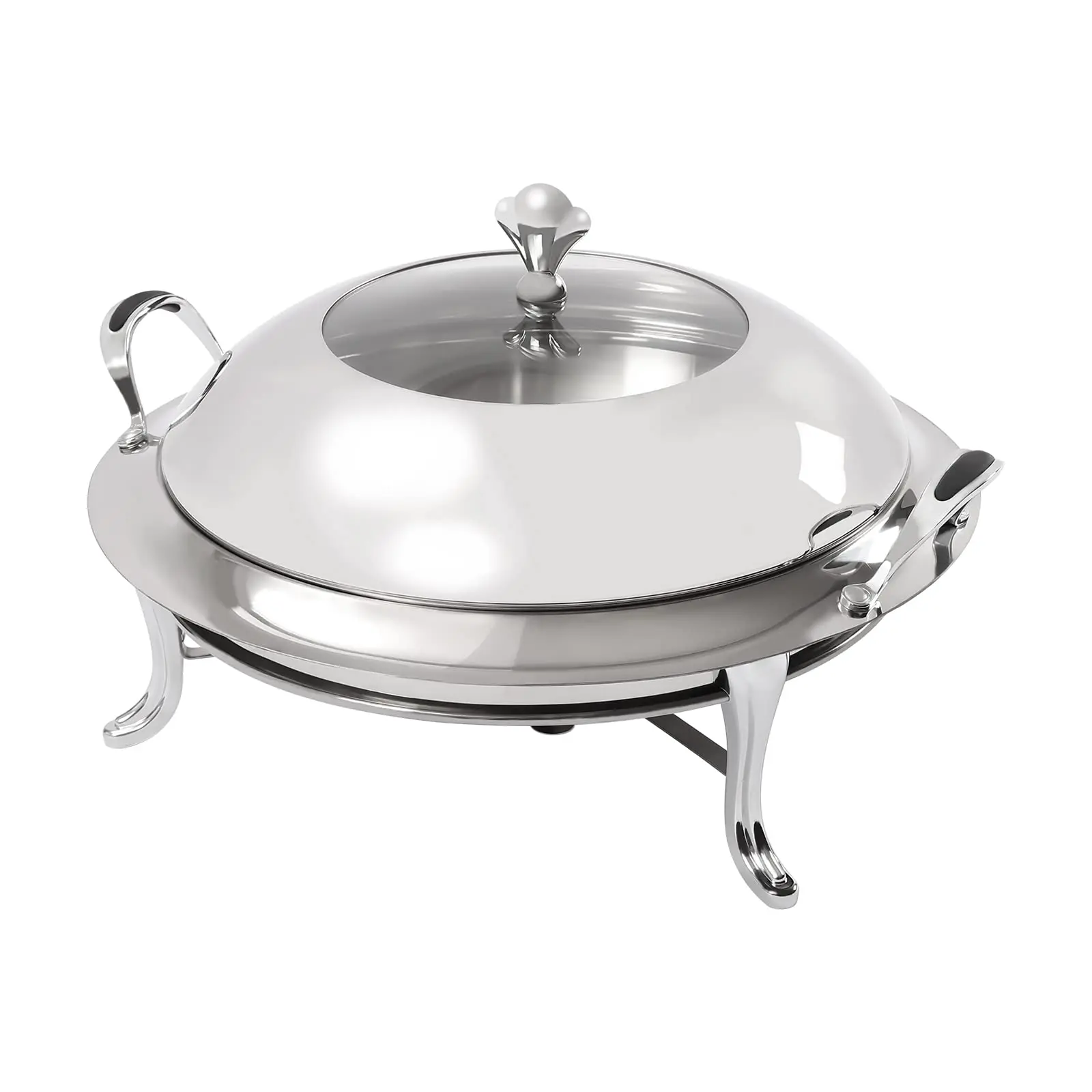 

Round Chafing Dish, 3.17Qt Stainless Steel Buffet Warmer Tray with Lid and Chafing Fuel Holder for Kitchen Party Dining Buffet C