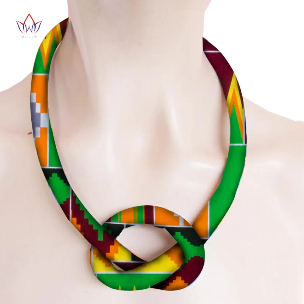 African Print Necklace Ankara Print Necklace African Ethnic Handmade Jewellery African Cotton Fabric Jewellery For Women WYB204