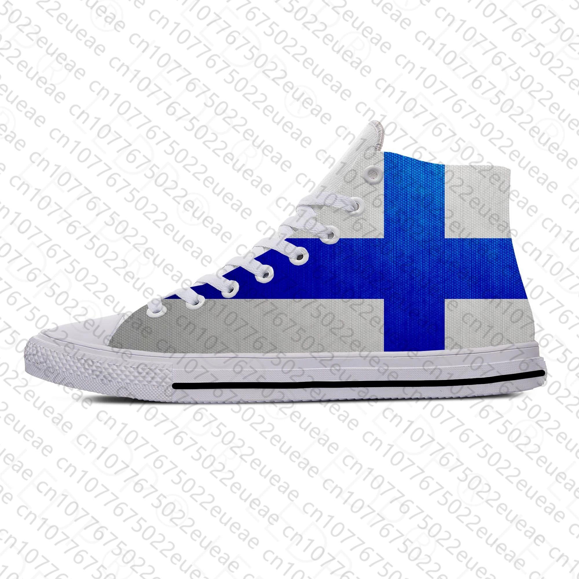 Finland Finnish Flag Republic Patriotic Fashion Casual Cloth Shoes High Top Lightweight Breathable 3D Print Men Women Sneakers