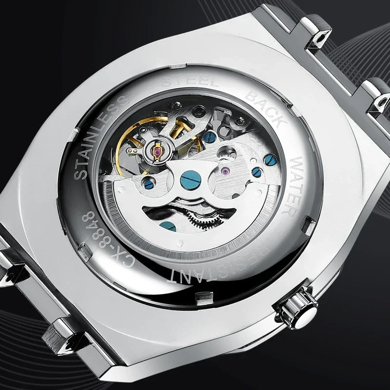 ساعة ميكانيكية مخصصة للصور للرجال طباعة صورة شعار على الطلب ساعة اليد 2022 رواج الصالة الرياضية الإبداعية لتقوم بها بنفسك ساعة أوتوماتيكية #4