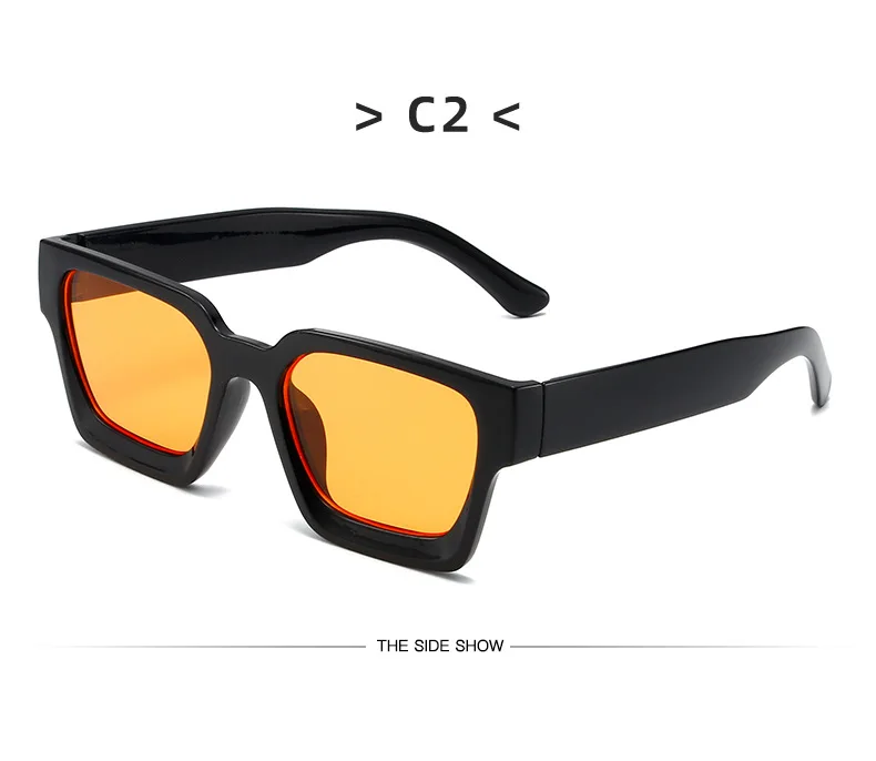Neue Vintage-Sonnenbrille für Damen und Herren, Quadratischer PC-Rahmen, Marken-Designer Retro-Shades, Modische Sonnenbrille ﻿ für Männer – Detail 12
