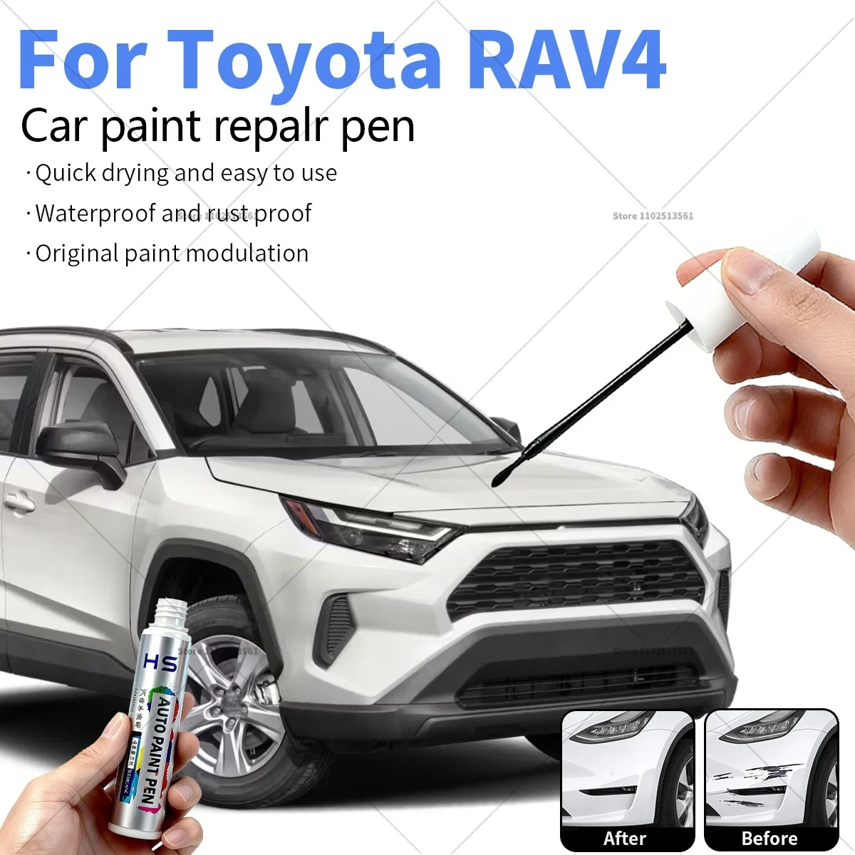 

Car Paint Repair Pen For Toyota RAV4 Touch Up Scratch Remover DIY Auto Accessories Black White Blue Bronze Red Silver Gray