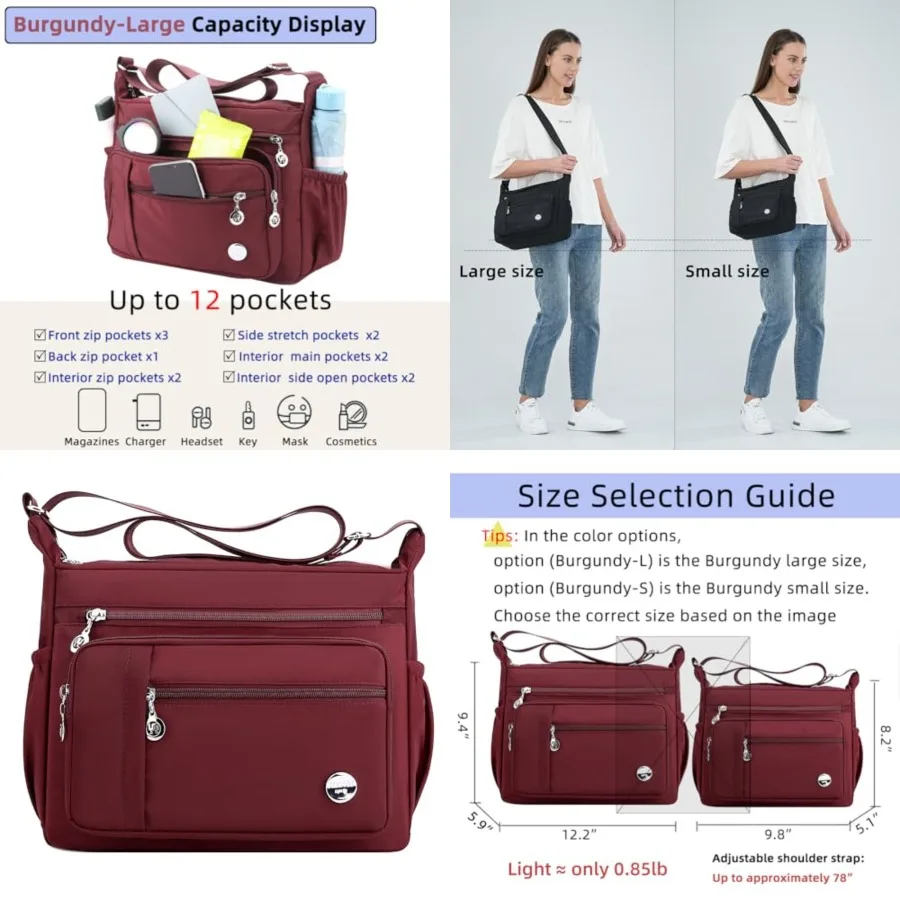 

Women Shoulder Handbag Roomy Multiple Pockets Bag Ladies Crossbody Purse Fashion Tote Top Handle Satchel