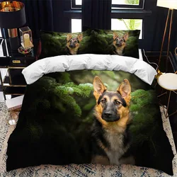 German Shepherd Duvet Cover Set Set King/Queen Size Purebred  Hound Animal Bedding Set Kids Cute Dog Puppy Polyester Quilt Cover