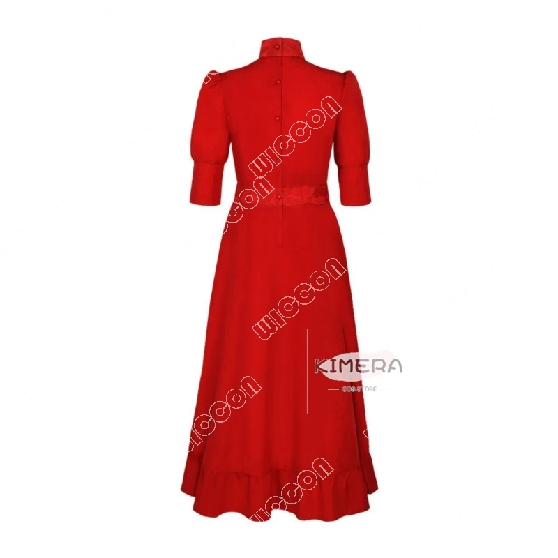 Halloween Mia Perle Cosplay Kostüm rotes Kleid beängstigend Film Cosplay Horror Outfit Uniform Frau Party Set Mädchen Rollenspiel Kleidung