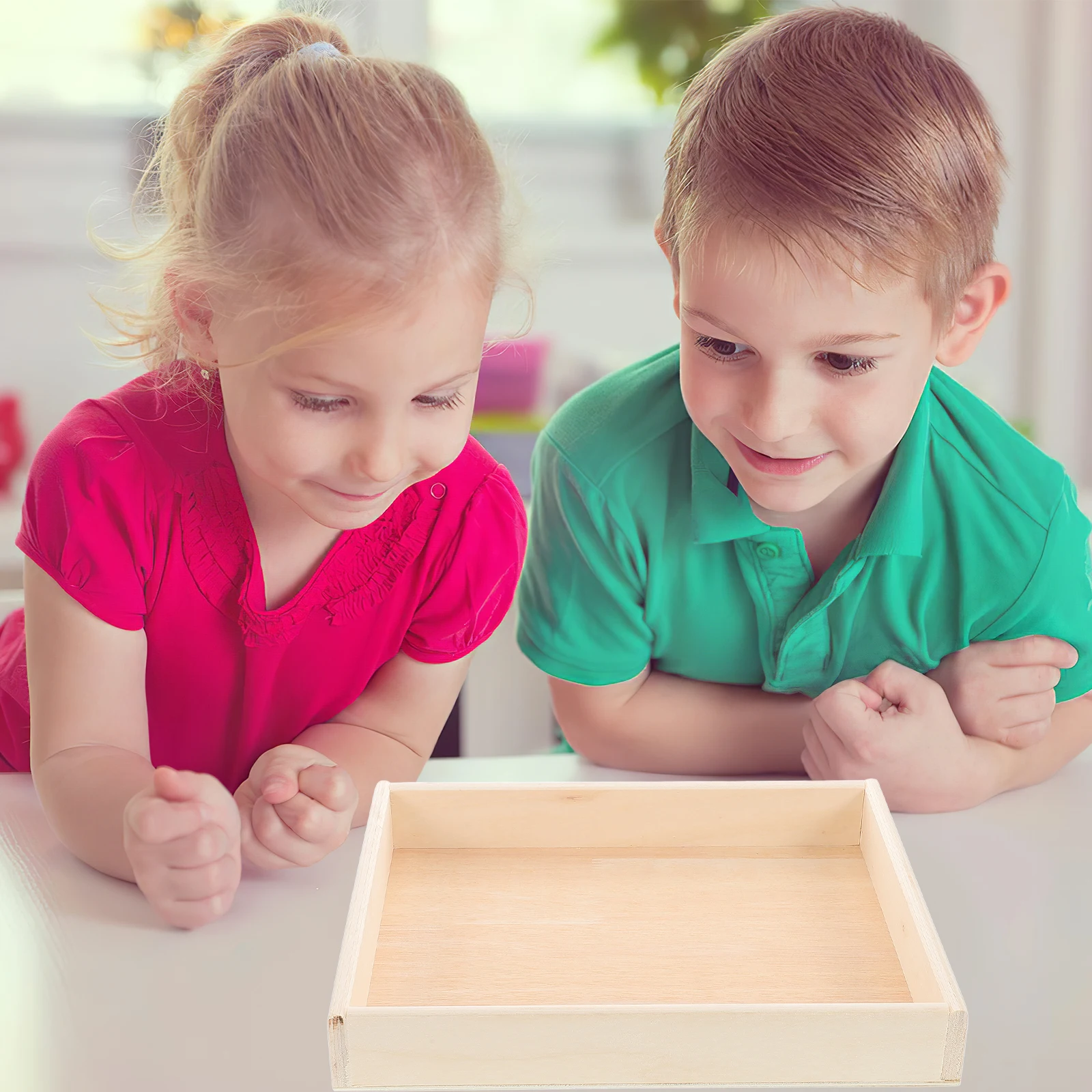 

Lightweight Wooden Nested Serving Tray Puzzle Piece Organizer Rectangle Sorting Rack Tray For Children