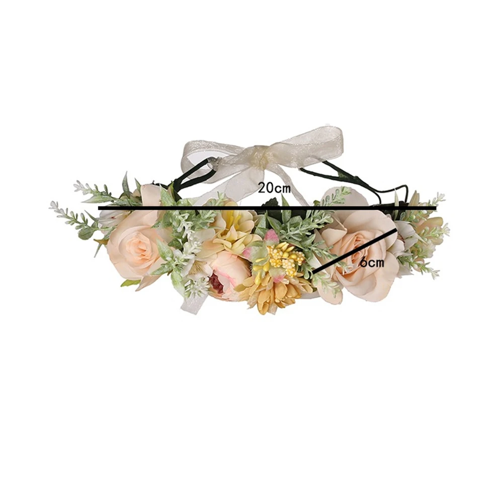 Fashion Women's Wedding Flower Wreath Tiaras Lady Headband Floral Girls Garlands Hairband Hair Accessories Bride Hair Jewelry