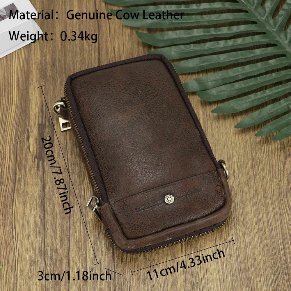 Royal Bagger Retro Mini Crossbody Bags Genuine Leather Mobile Phone Bag Clutch Purse for Daily Use 2023