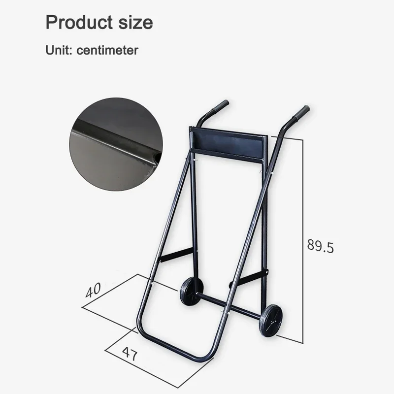 Imagem -03 - Trolley de Motor de Popa Dobrável Preto Carrinho Dobrável Suporte Hélice Portátil de pá Máquina de Suspensão Carrinho de Carrinho de Carrinho Pode Transportar 75kg