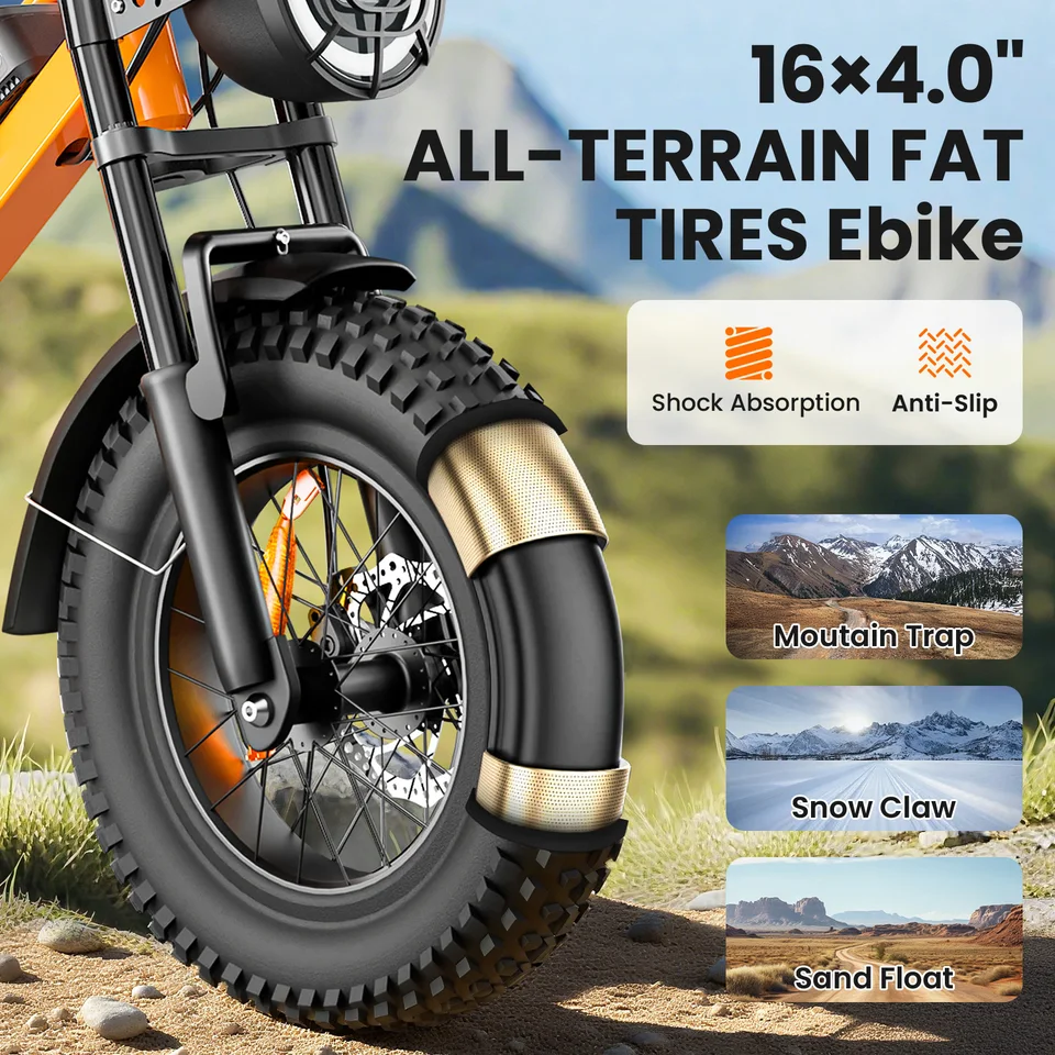 Spacewalk 1500W Fat Tire Electric Bike for Adults, 16' X 4.0' All Terrain Ebike with 720Wh Removable Battery, 70 Miles Range, Dual Suspension, UL2849 Certified Electric Bicycle image 7