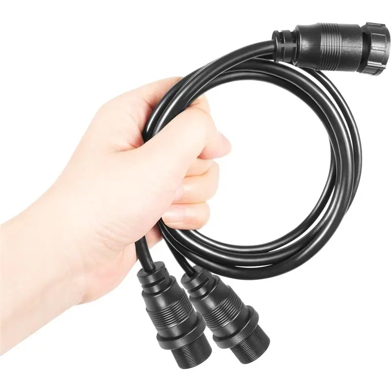 Marine Grade Waterproof For Humminbird SOLIX, APEX XPLORE 720111-1 14 M ID SIDB Y Splitter Cable, 36.2 Inch